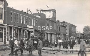 Ohio Postcard RPPC '12 PLAIN CITY Cyclone Disaster GENERAL STORE Electric Pole 9 