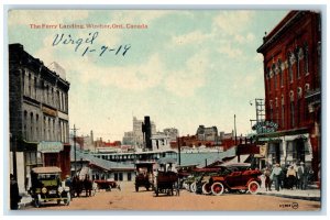 1919 Cars Horse Carriage The Ferry Landing Windsor Ontario Canada Postcard