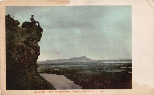 J76/ Honolulu  Postcard c1910 Punch Bowl Diamond Head Man 267