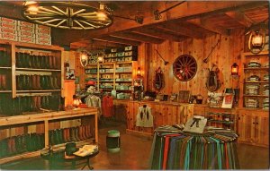 Interior, Wallace's Cowboy Outfitters, Tucson AZ Vintage Postcard R44