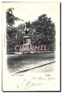 Postcard Old Lille statue Negrier