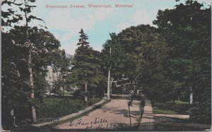 Canada Rosemount Avenue Westmount Montreal Vintage Postcard C150