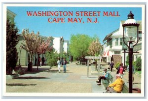 Cape May New Jersey NJ Postcard Washington Street Mall Busy Day Building c1960