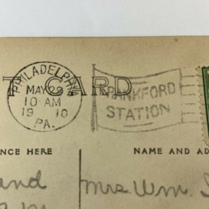 1910 Valley Forge Dam Frankford Station Cancel PA Pennsylvania River Postcard