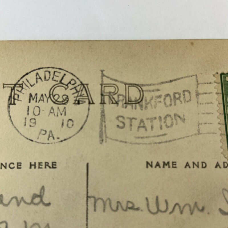 1910 Valley Forge Dam Frankford Station Cancel PA Pennsylvania River Postcard