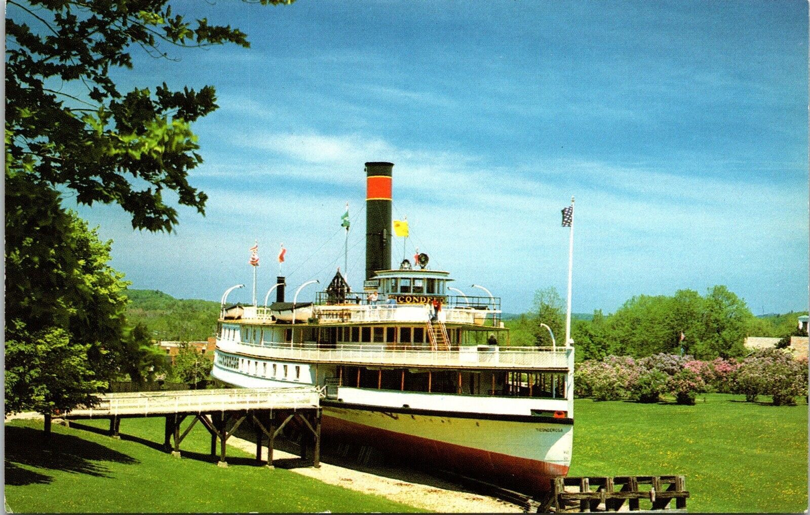 SS Ticonderoga 1906 Steamer US Shelburne Museum VT Vermont Postcard UNP