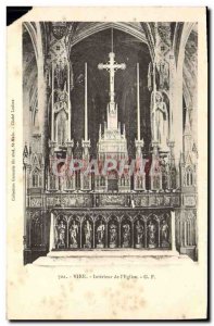 Old Postcard Vire Interior of & # 39eglise