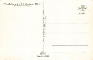 L205 Germany Abendstimmung a d Breitenberg Pfronten Allgaeu sunset postcard