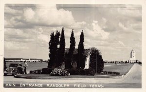 RANDOLPH FIELD TEXAS~ U S ARMY BASE-MAIN ENTRANCE~1940s REAL PHOTO POSTCARD
