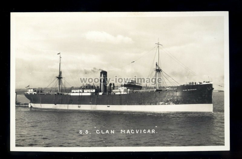 bf232 - Clan Line Cargo Ship - Clan Macvicar , built 1918 - postcard Feilden