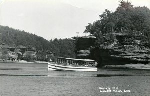 Wisconsin Lower Dells Boat Co~Chippewa~Hawks Bill~Real Photo Photo Postcard~1950