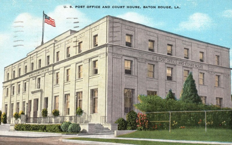 Vintage Postcard 1948 U.S. Post Office and Court House Building Baton Rouge L.A.