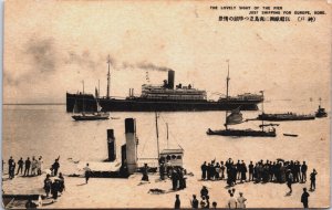 Japan The Lovely Sight Of The Pier Just Shipping For Europe Kobe Postcard C081