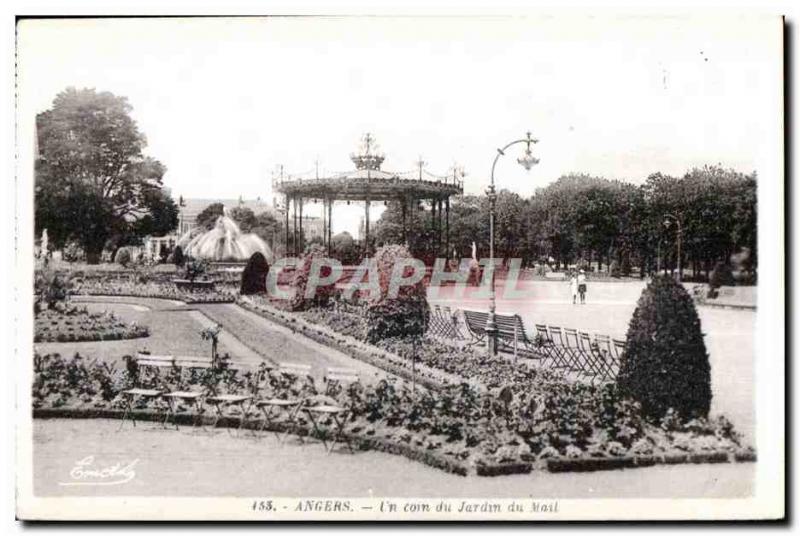 Old Postcard Angers jadin A corner of the mall