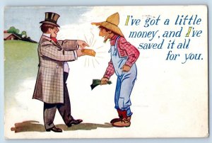 Brookings SD Postcard Man Gold Bar I've Got A Little Money I've Saved For You