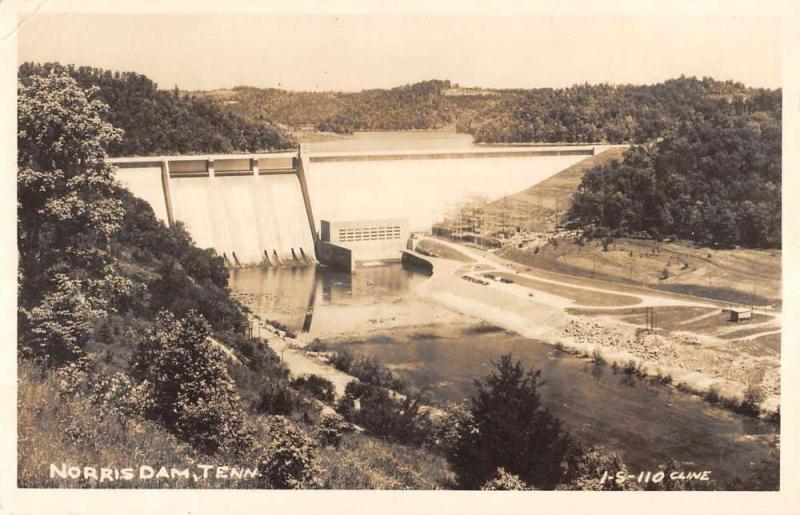 Norris Dam Tennessee Birdseye View Real Photo Antique Postcard K81841