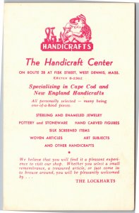 Postcard MA West Dennis - The Handicraft Center advertising card