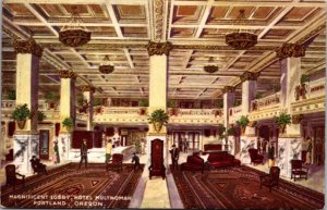 Postcard Lobby at Hotel Multnomah in Portland, Oregon