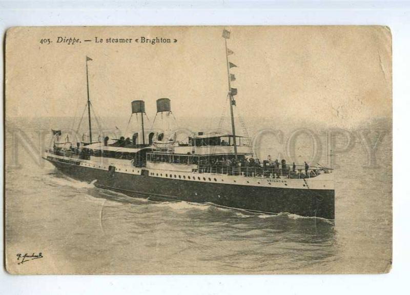 190556 FRANCE DIEPPE ship BRIGHTON Vintage postcard