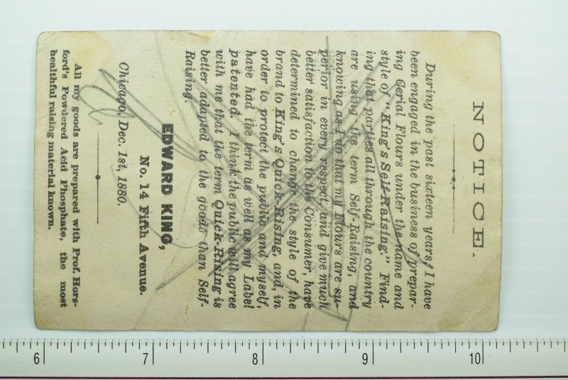 1880 King's Quick Rising Buckwheat Flour, Clowns Giant Dough Rising Card F59