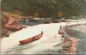 Japan Boat Hozugawa River At Kyoto Vintage Postcard C074