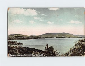 Postcard Sunapee Lake and Mountain from Davis Hill New Hampshire USA