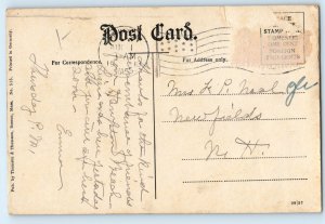 1913 Newton Upper Falls Massachusetts Postcard Echo Bridge View Across The Top