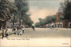 Turners Falls Massachusetts MA Main Street c1910 Vintage Postcard