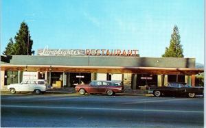 MOUNT SHASTA, CA  LAMPLIGHTER RESTAURANT & Lounge c1950s Cars Roadside  Postcard