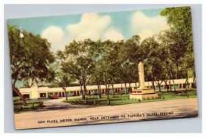 Vintage 1940s Postcard Sun Plaza Motor Manor Silver Springs Florida