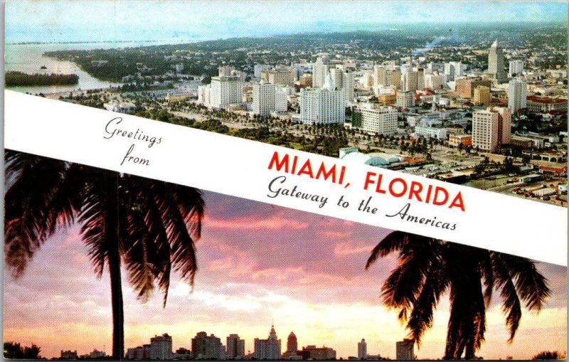 Greetings From Miami Florida Split View