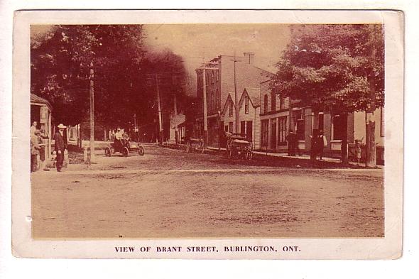 View of Brant Street, Model T Car, Burlington, Ontario, B S Hicks Sepia