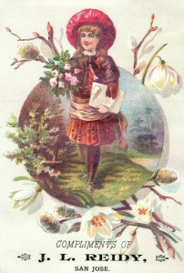 1880's Lovely J. L. Reidy, San Jose, CA Victorian Trade Card P30