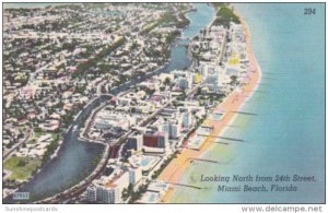Looking North From 24th Street Showing Hotels Miami Beach Florida Dog Track 1956