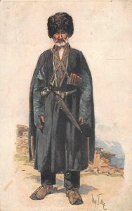 RUSSIA SOLDIER SWORD MILITARY POSTCARD (c.1910)