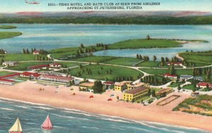 St. Petersburg FL-Florida, Tides Hotel Bath Club Airliner Vintage Postcard