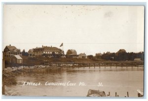 c1910's J. House Residence Crab Cage Christmas Cove ME RPPC Photo Postcard