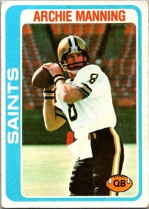 1978 Topps Football Card Archie Manning New Orleans Saints sk7450