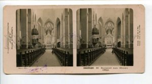 294235 RUSSIAN Empire 1910 y FINLAND interior view of Abo cathedral STEREO PHOTO