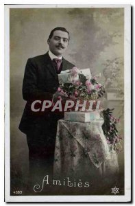 Postcard Old Man Amities