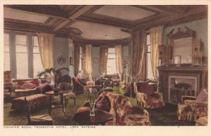 Drawing Roon, Trossachs Hotel, Loch Katrine, Scotland, Early Postcard, Unused