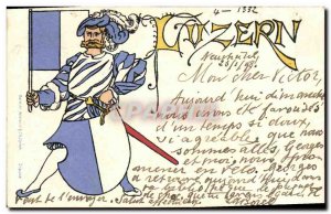 Old Postcard Luzern Switzerland Map 1898