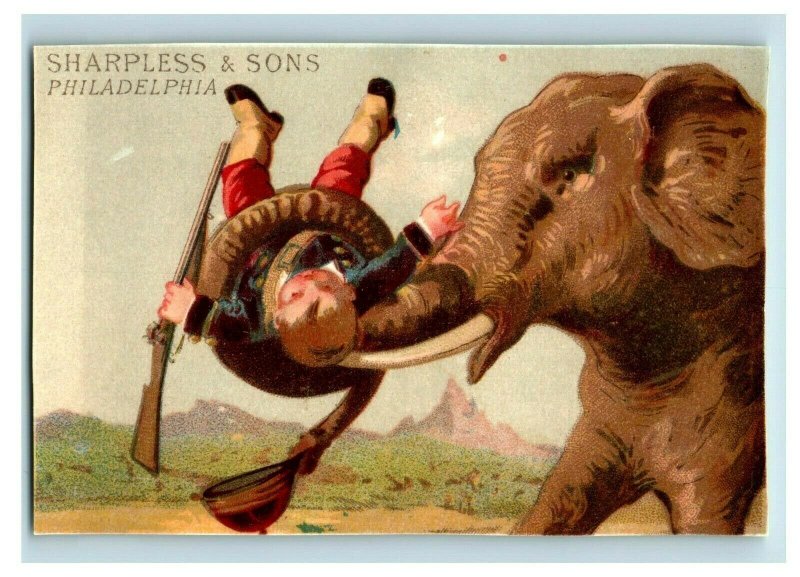 1880s Sharpless & Sons Dry Goods Anthropomorphic Monkey Elephant Lot Of 6 P212 