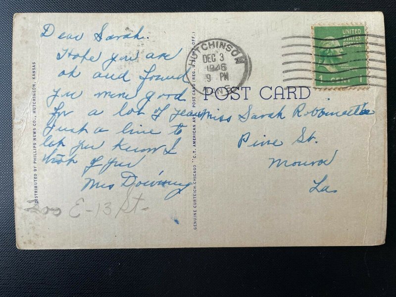 Vintage Postcard 1946 Junior College Hutchinson Kansas United States Kansas Other