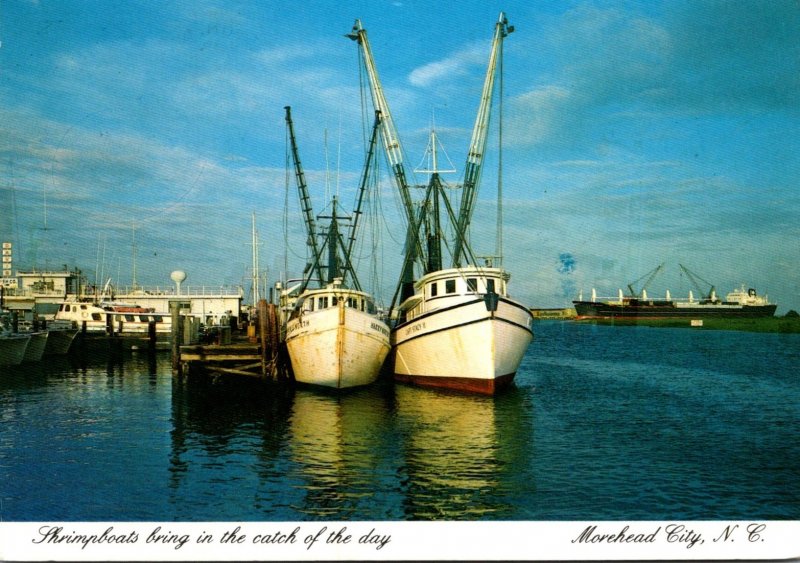 North Carolina Moorehead City Shrimp Boats At Dock 1987