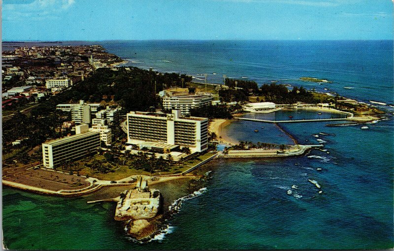 Vtg Historic Fort Germonimo Caribe Hilton Hotel San Juan Puerto Rico Postcard