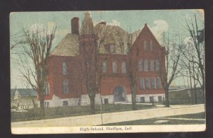 BLUFFTON INDIANA HIGH SCHOOL BUILDING VINTAGE POSTCARD 1911