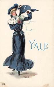 College Girls Yale University Connecticut Postcard