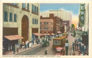 Montreal Canada St Catherine St W Shopping District WB Postcard  Unused