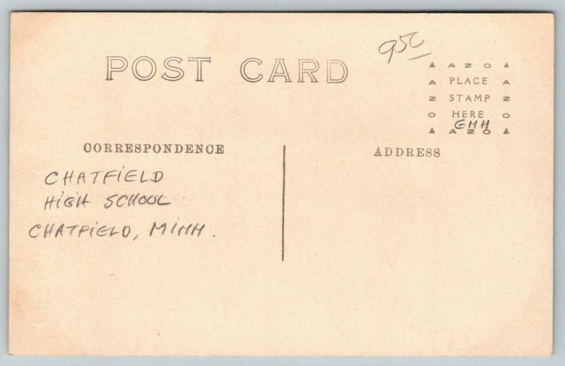 Chatfield Minnesota~Crowds of Students All Over High School~c1910 RPPC 